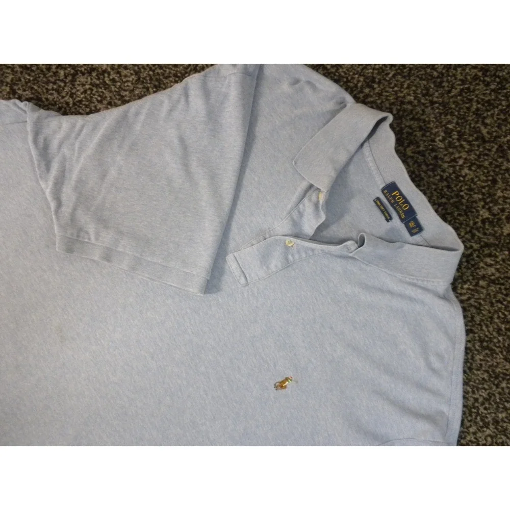 Polo Ralph Lauren Polo‎ Shirt Mens 2XLT Blue Pima Soft Touch Golf Short Sleeve